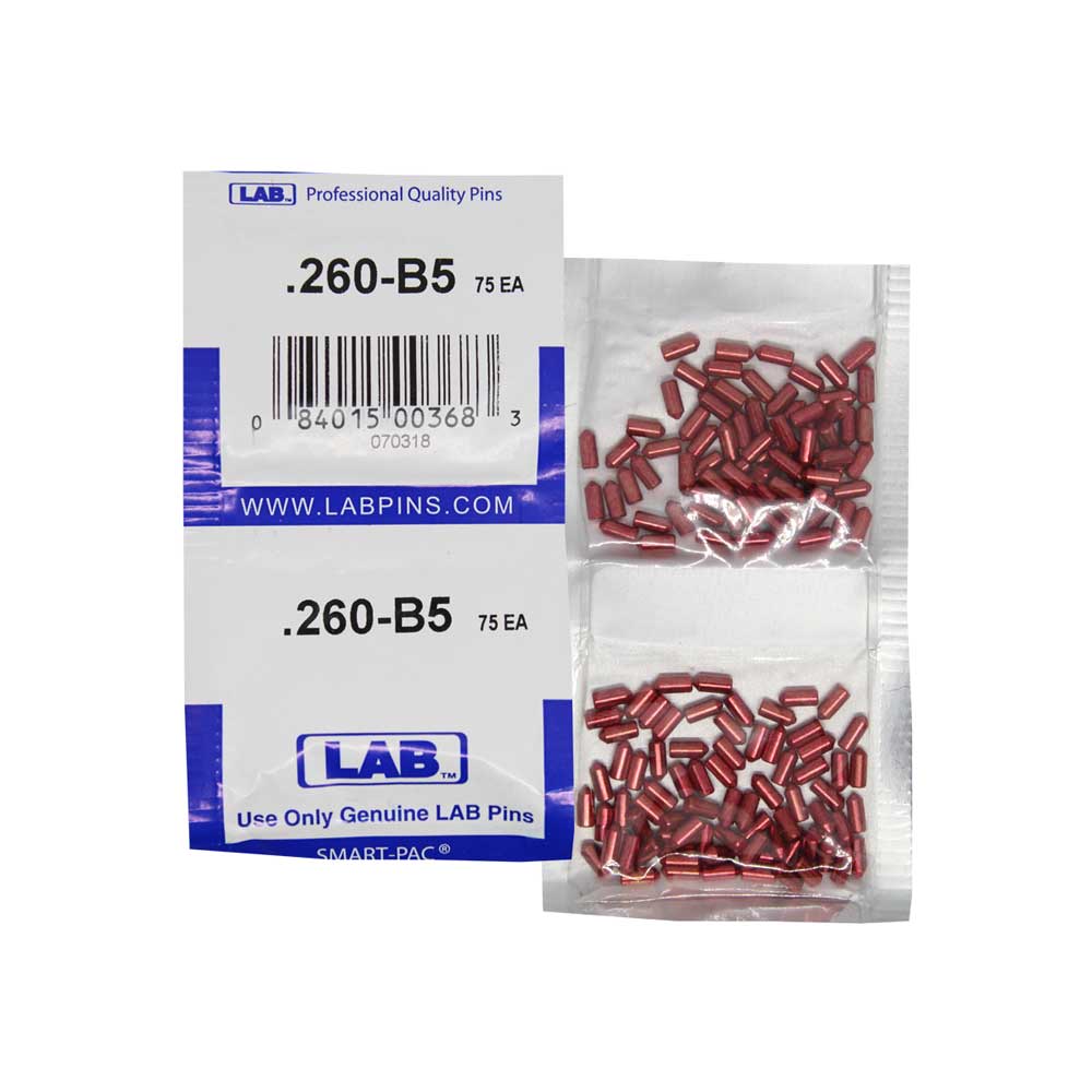 LAB - 5260B-SP - .260 Bottom Pin - .115 Diameter - Crown .005 Universal - Color-Coded - Brass Alloy - Smart Pack 150 Pins