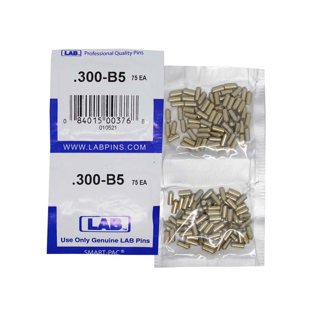 LAB - 5300B-SP - .300 Bottom Pin - Crown .005 Universal - Brass Alloy - Smart Pack 150 Pins