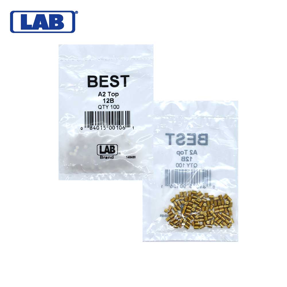 LAB - BEST-12B-P1 - Best A2 Original SFIC 12B Top Pin - Size .150 - Brass - Polybag 100 Pins
