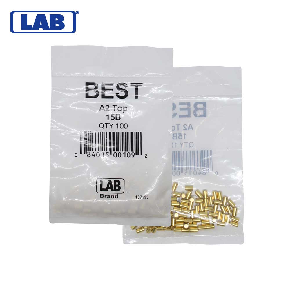 LAB - BEST-15B-P1 - Best A2 Original SFIC 15B Top Pin - Size .187 - Brass - Polybag 100 Pins