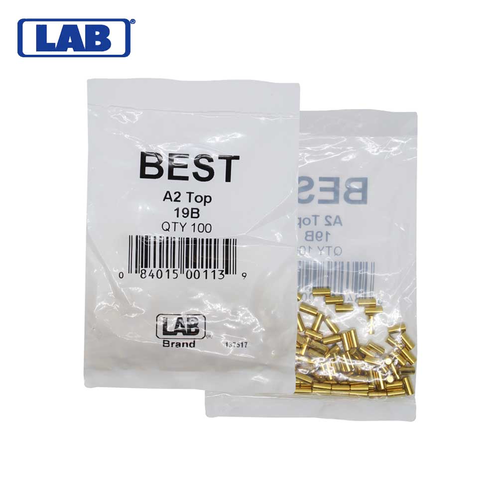 LAB - BEST-19B-P1 - Best A2 Original SFIC 19B Top Pin - Size .237 - Brass - Polybag 100 Pins