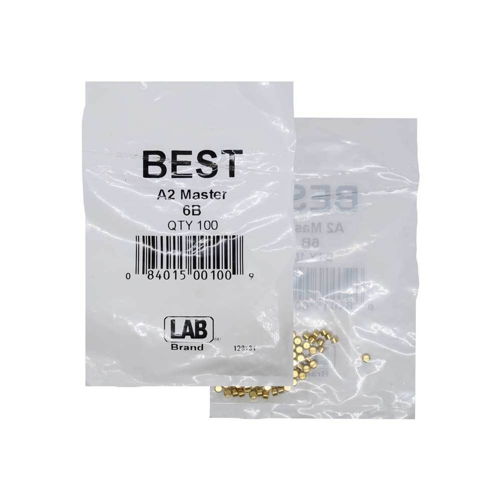 LAB - BEST-6B-P1 - Best A2 Original SFIC 6B Top Pin - Size .075 - Brass - Polybag 100 Pins