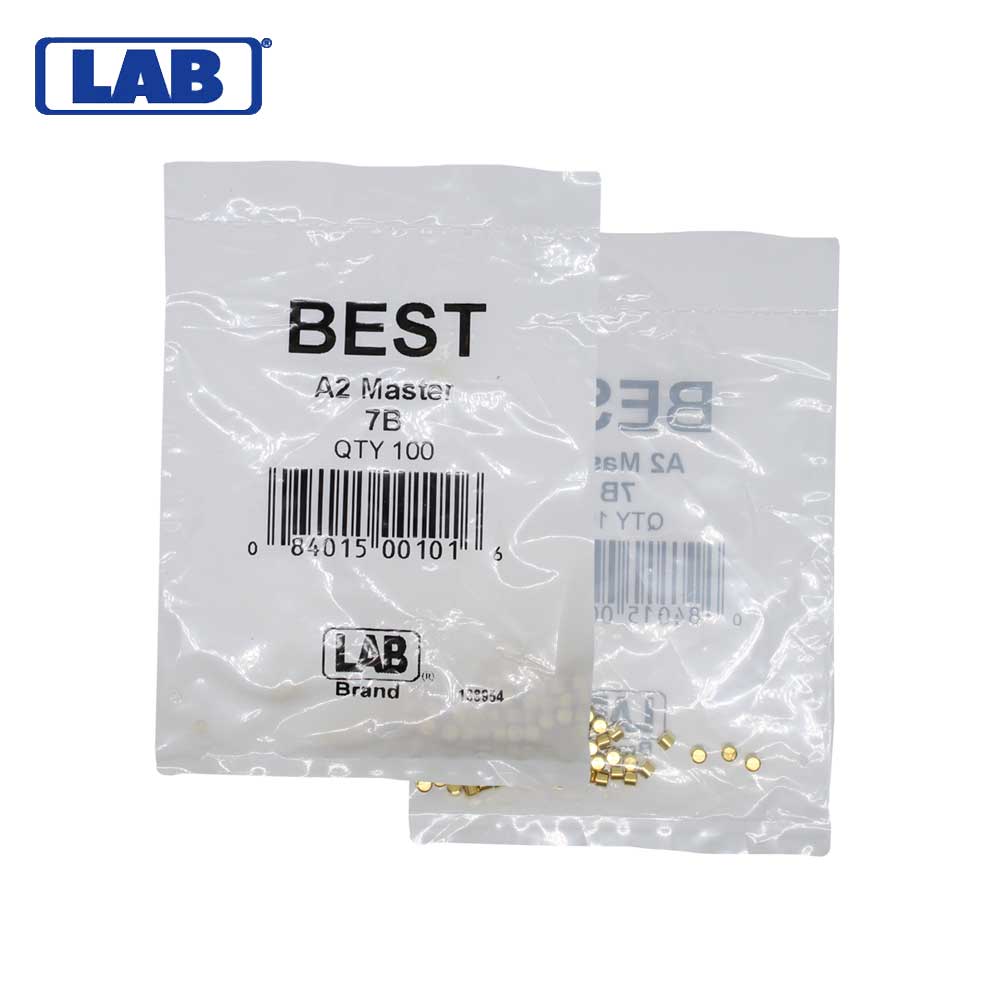 LAB - BEST-7B-P1 - Best A2 Original SFIC 7B Top Pin - Size .087 - Brass - Polybag 100 Pins