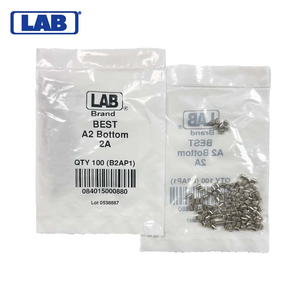 LAB - BEST-B2 - 2B BEST SFIC Bottom Pins - .135 Size - A2 Systems - Nickel Silver - Polybag 100 Pins