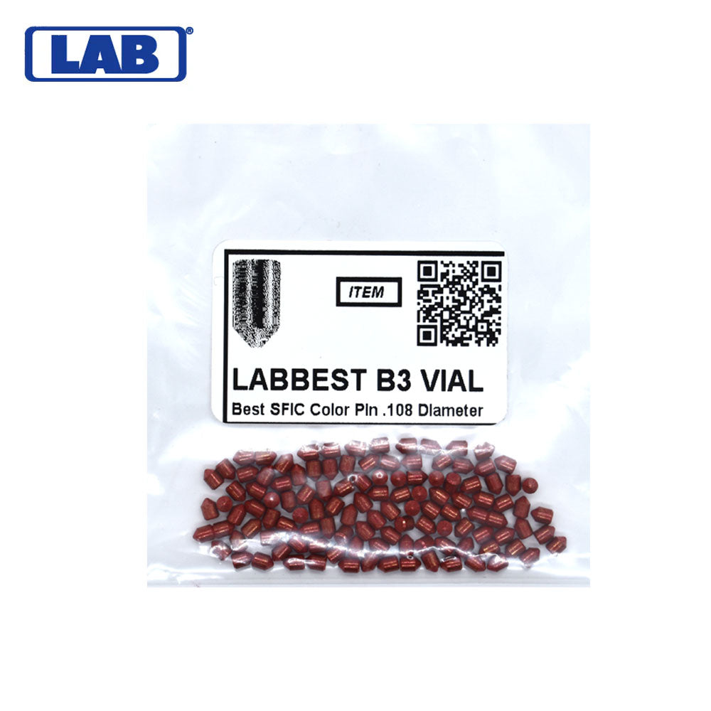 LAB - BEST-B3-VIAL - 3B Universal SFIC Bottom Pins - .147 Size - A2 Systems - Nickel Silver - Vial 100 Pins