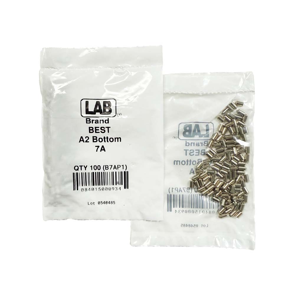 LAB - BEST-B7 - 7B BEST SFIC Bottom Pins - .197 Size - A2 Systems - Nickel Silver - Polybag 100 Pins