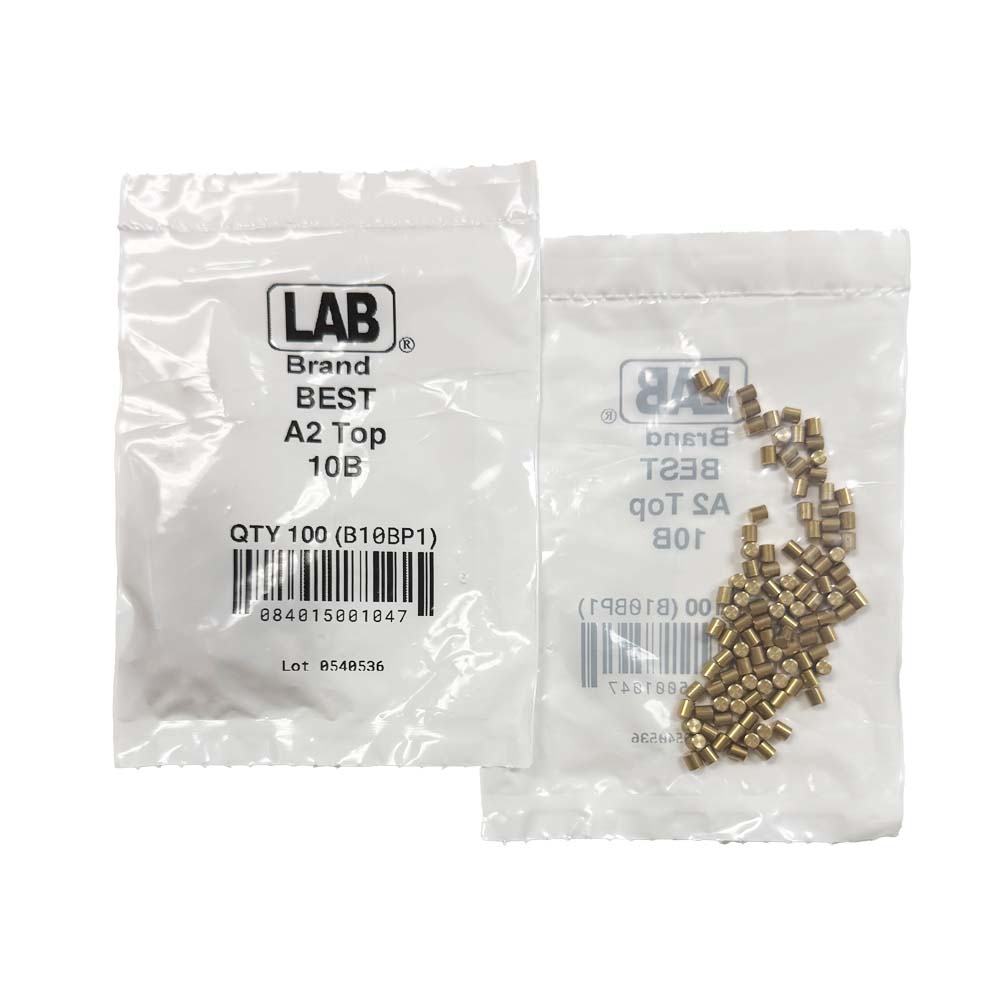 LAB - BEST-T10 - 10T BEST SFIC Top Pins - .125 Size - AG257:G274ems - Brass - Polybag 100 Pins