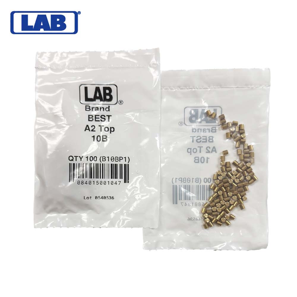 LAB - BEST-T10 - 10T BEST SFIC Top Pins - .125 Size - AG257:G274ems - Brass - Polybag 100 Pins