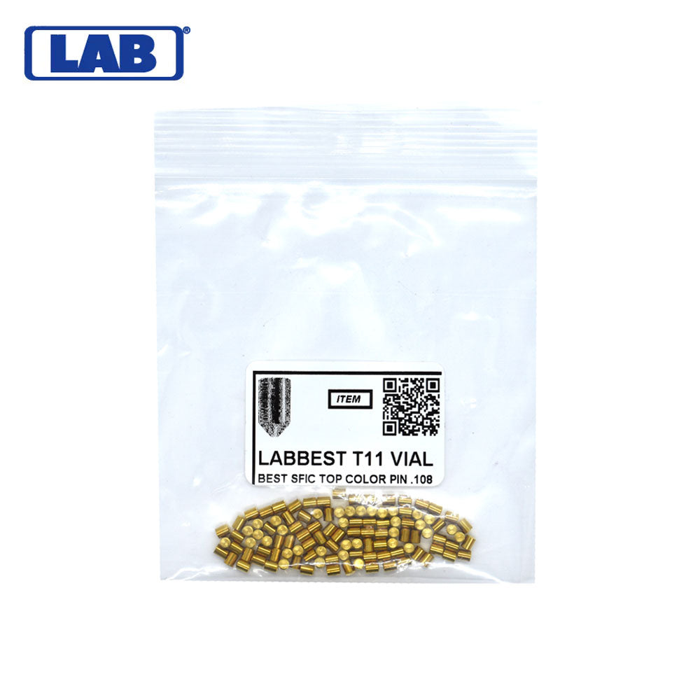 LAB - BEST-T11-VIAL - 11T Universal SFIC Top Pins - .137 Size - A2 Systems - Brass - Vial 100 Pins