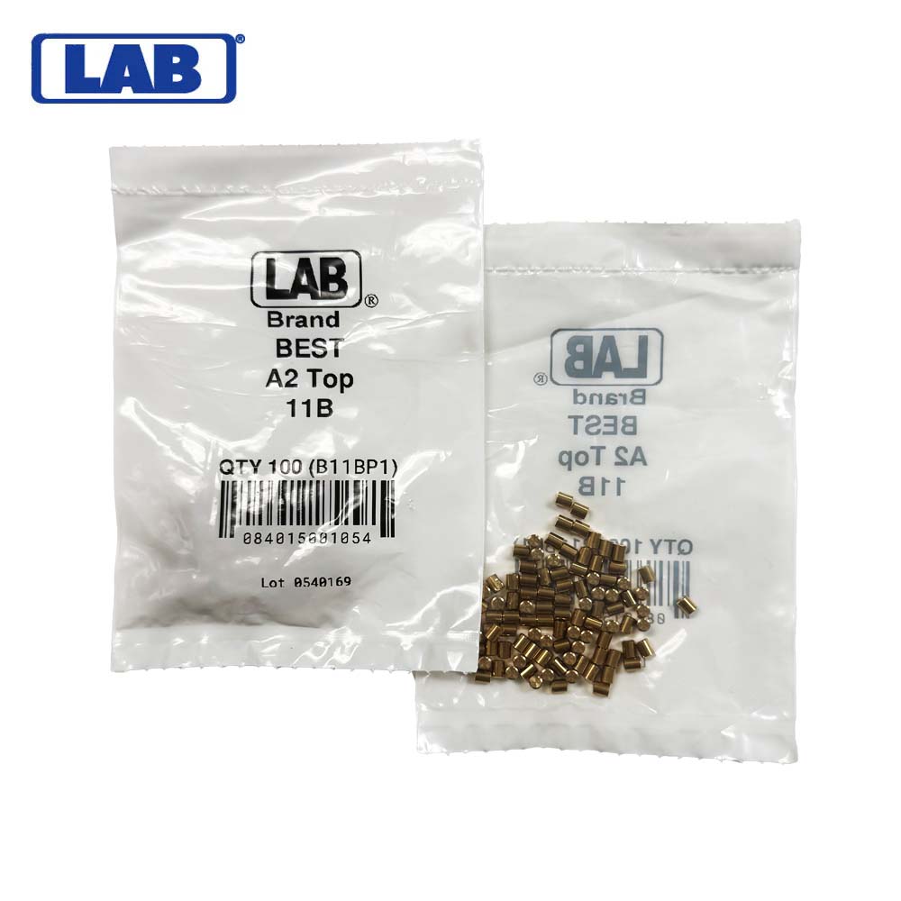 LAB - BEST-T11 - 11T BEST SFIC Top Pins - .137 Size - A2 Systems - Brass - Polybag 100 Pins