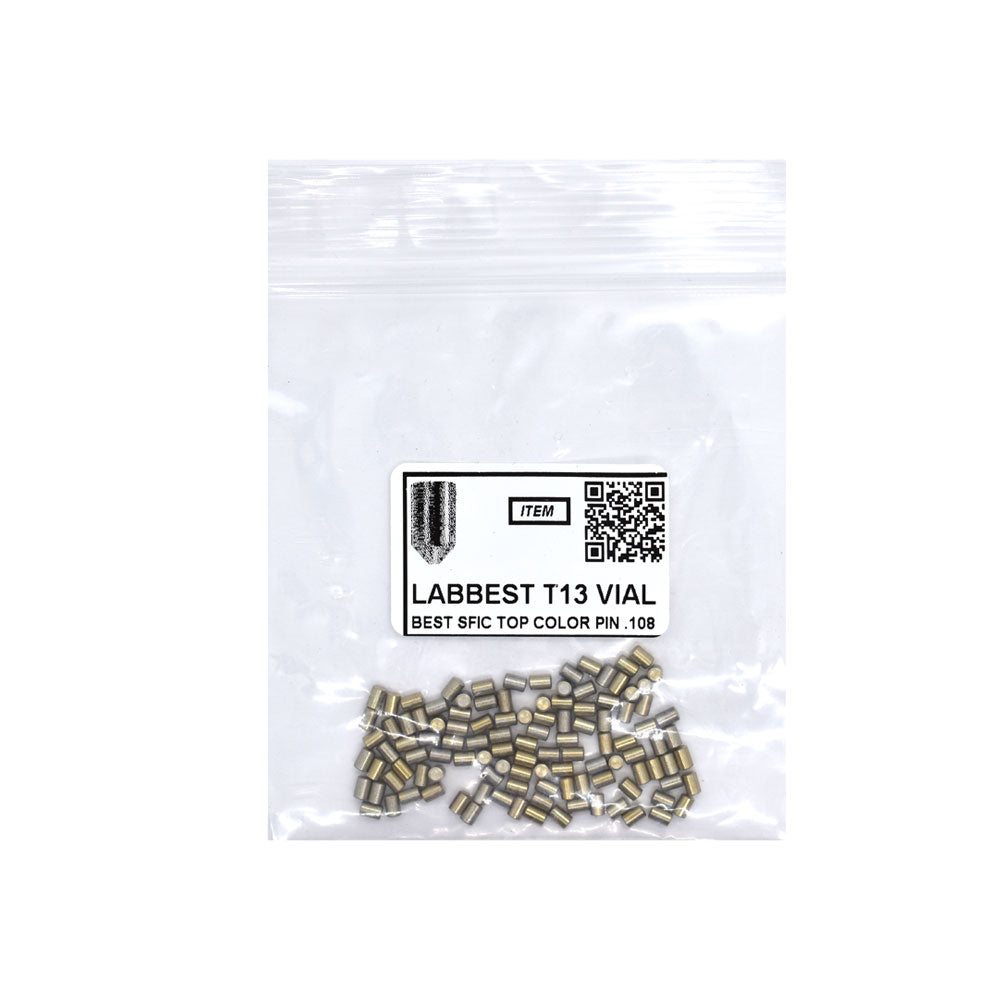 LAB - BEST-T13-VIAL - 13T Universal SFIC Top Pins - .162 Size - A2 Systems - Brass - Vial 100 Pins