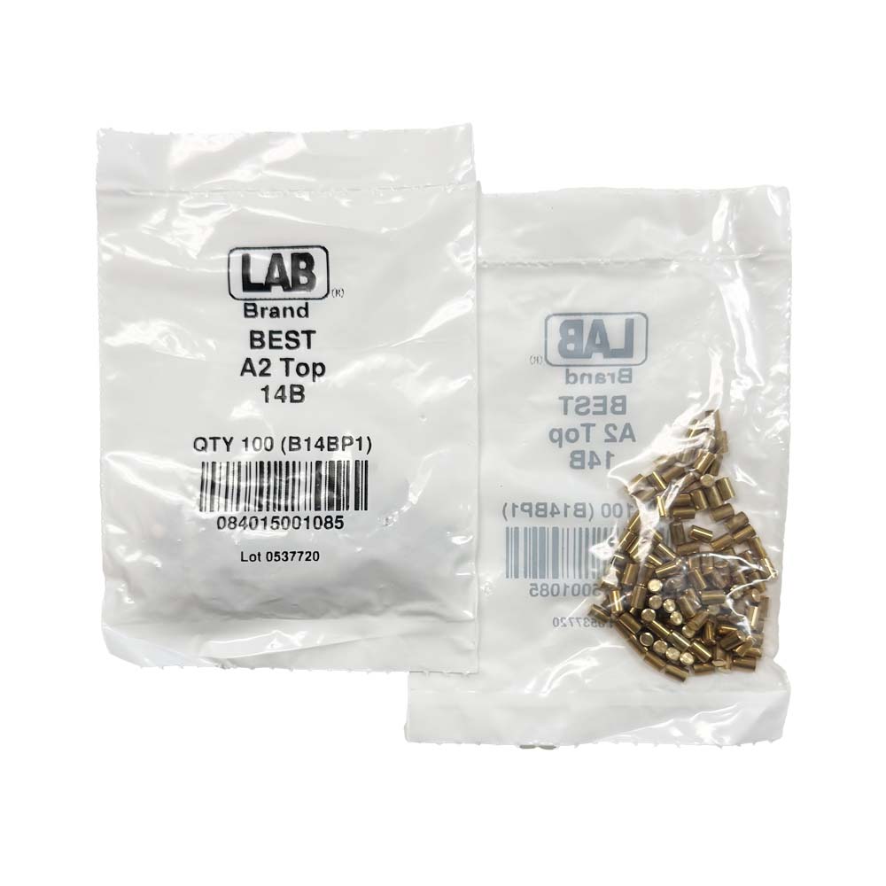 LAB - BEST-T14 - 14T BEST SFIC Top Pins - .175 Size - A2 Systems - Brass - Polybag 100 Pins