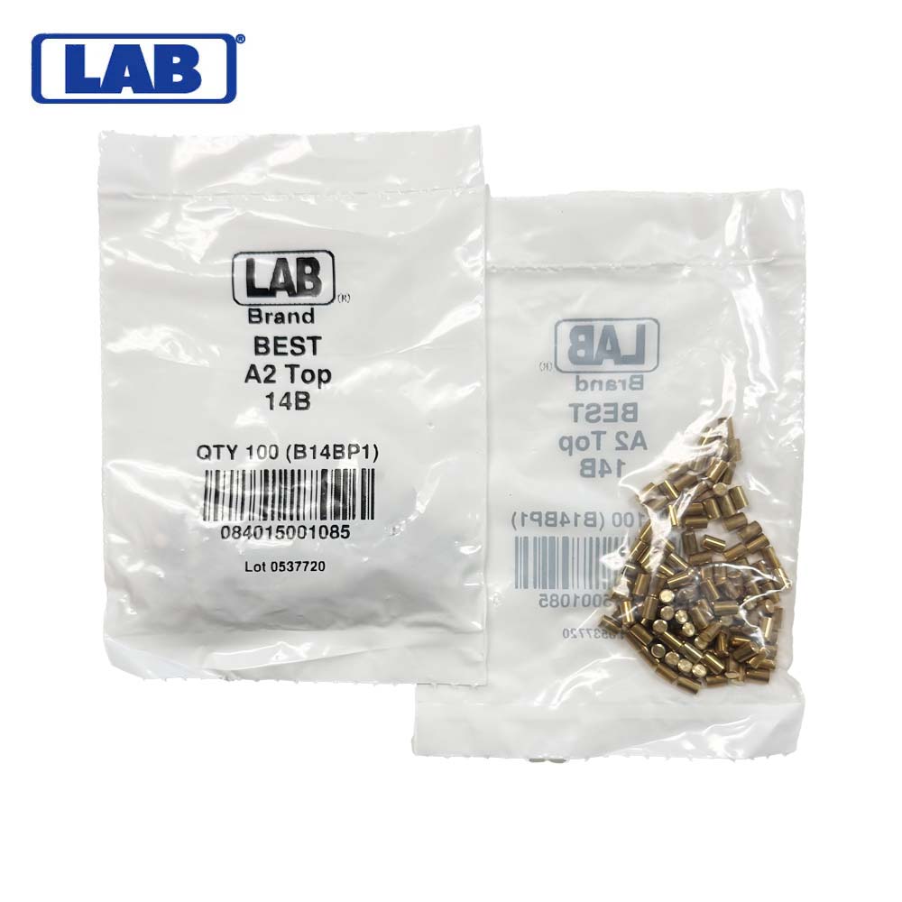 LAB - BEST-T14 - 14T BEST SFIC Top Pins - .175 Size - A2 Systems - Brass - Polybag 100 Pins
