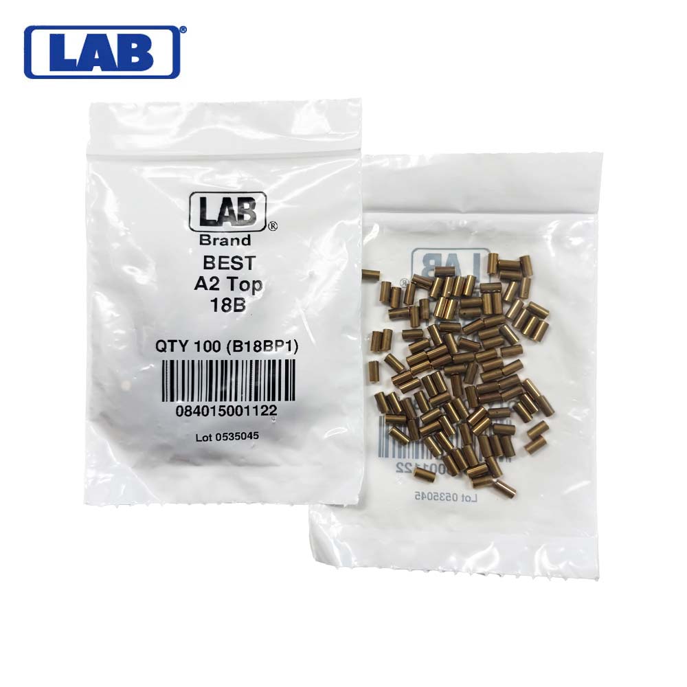 LAB - BEST-T18 - 18T BEST SFIC Top Pins - .225 Size - A2 Systems - Brass - Polybag 100 Pins