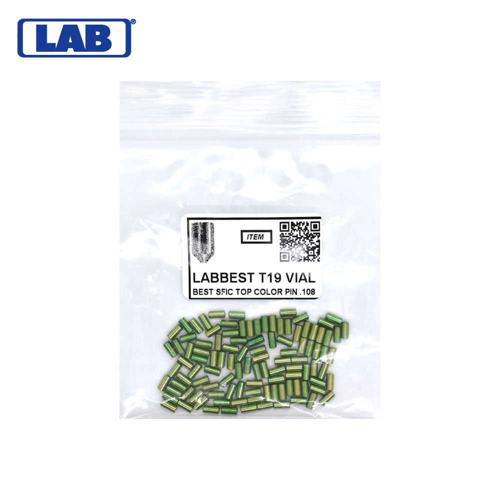 LAB - BEST-T19-VIAL - 19T Universal SFIC Top Pins - .237 Size - A2 Systems - Brass - Vial 100 Pins