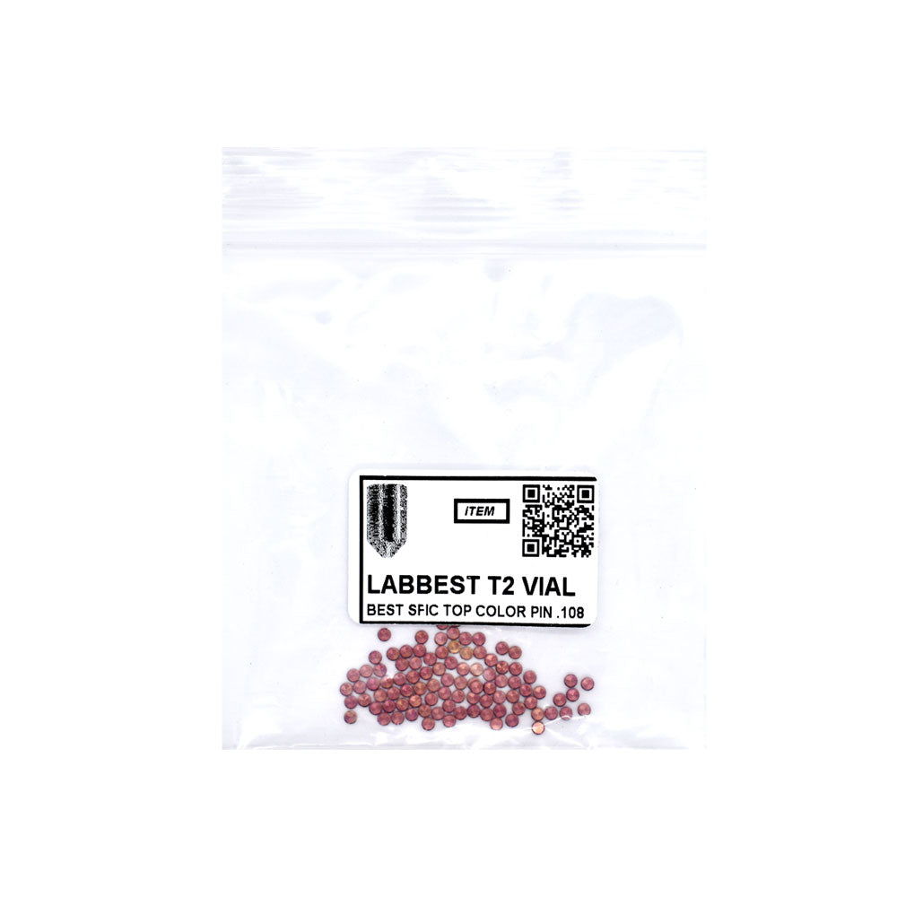 LAB - BEST-T2-VIAL - 2T Universal SFIC Top Pins - .025 Size - A2 Systems - Brass - Vial 100 Pins