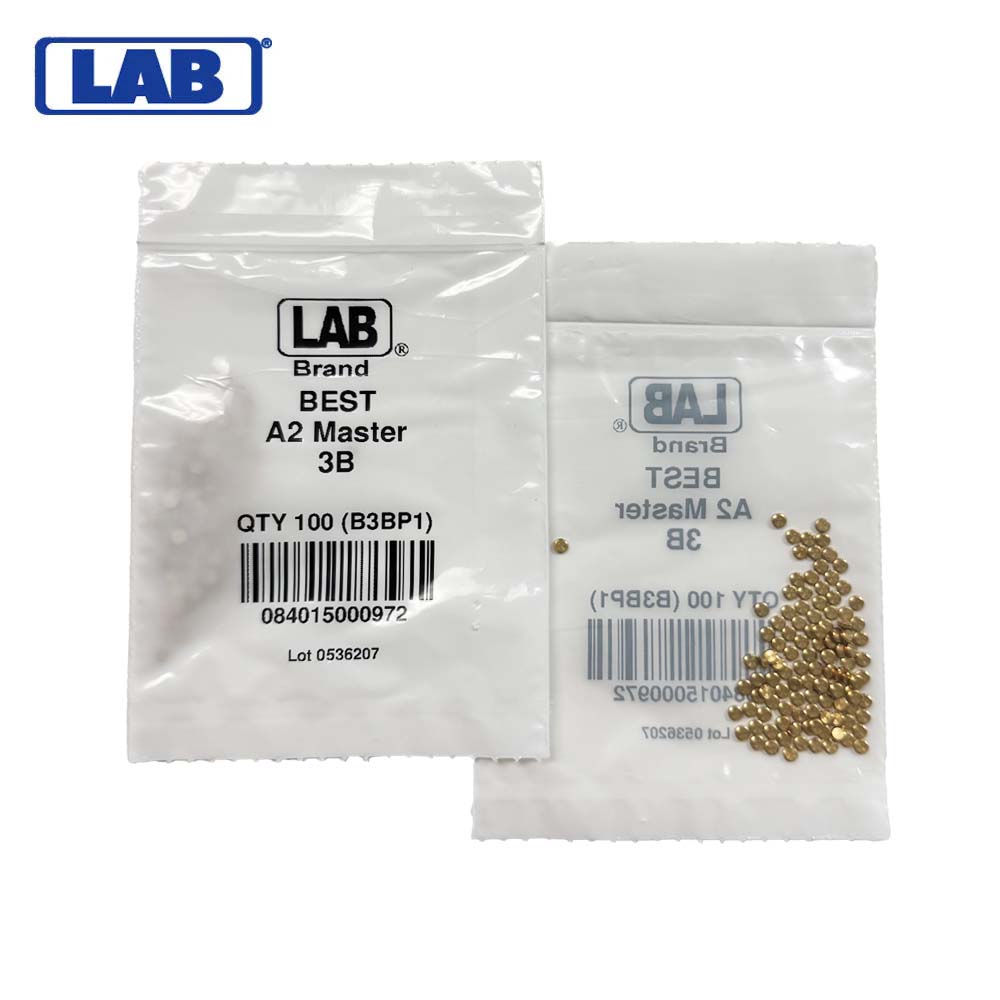 LAB - BEST-T3 - 3T BEST SFIC Top Pins - .037 Size - A2 Systems - Brass - Polybag 100 Pins