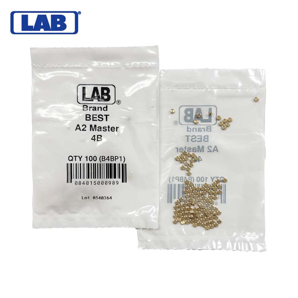 LAB - BEST-T4 - 4T BEST SFIC Top Pins - .050 Size - A2 Systems - Brass - Polybag 100 Pins