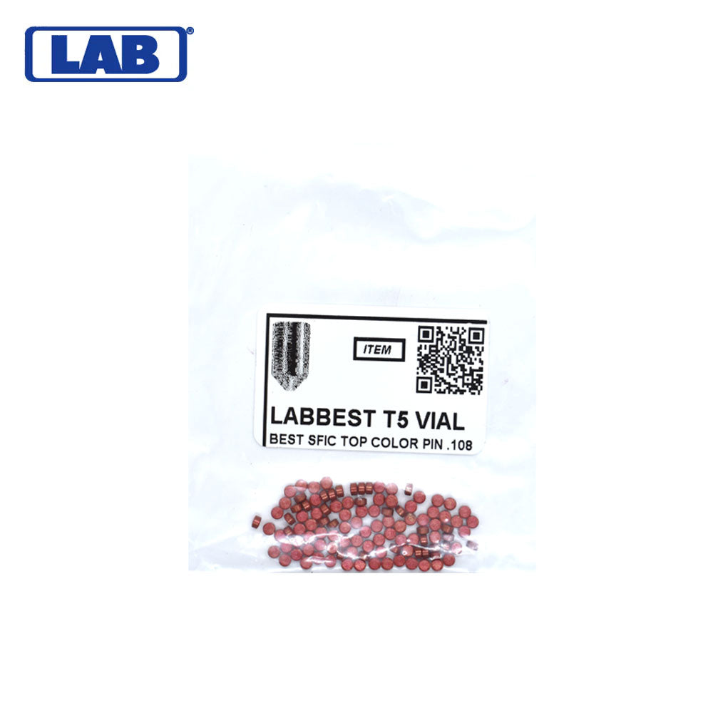 LAB - BEST-T5-VIAL - 5T Universal SFIC Top Pins - .062 Size - A2 Systems - Brass - Vial 100 Pins