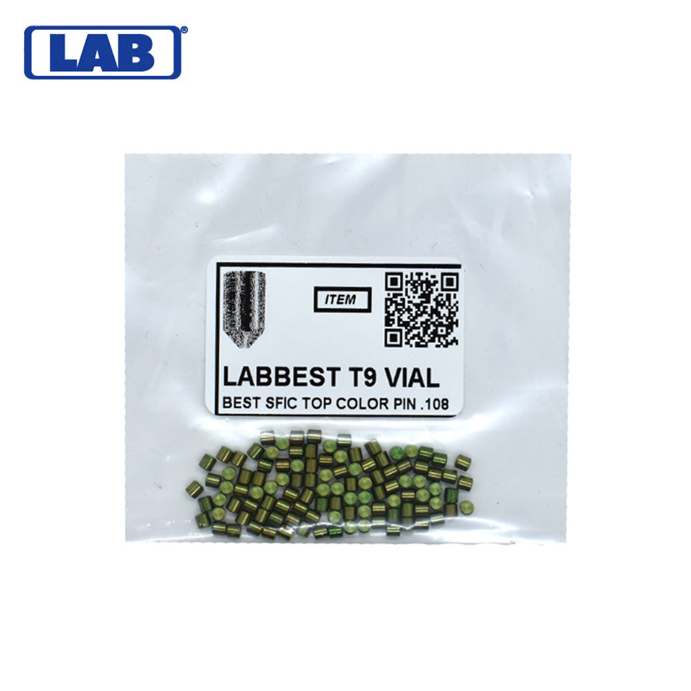 LAB - BEST-T9-VIAL - 9T Universal SFIC Top Pins - .112 Size - A2 Systems - Brass - Vial 100 Pins