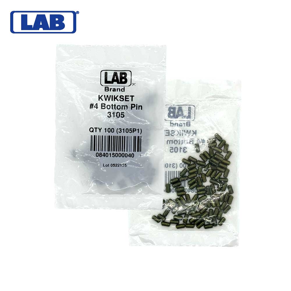 LAB - KWI3105 - Kwikset 4 Bottom Pins - Size .241 - Polybag 100 Pins