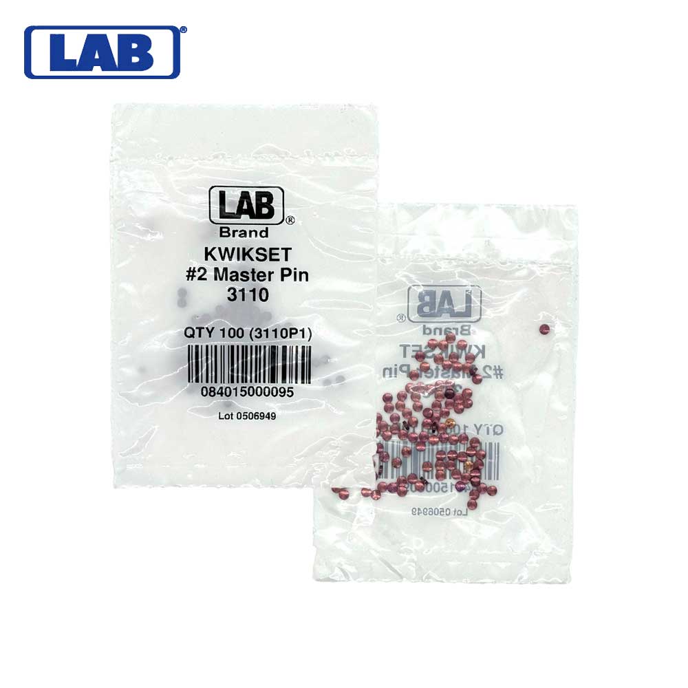 LAB - KWI3110 - Kwikset 2 Master Pin - Size .046 - Polybag 100 Pins