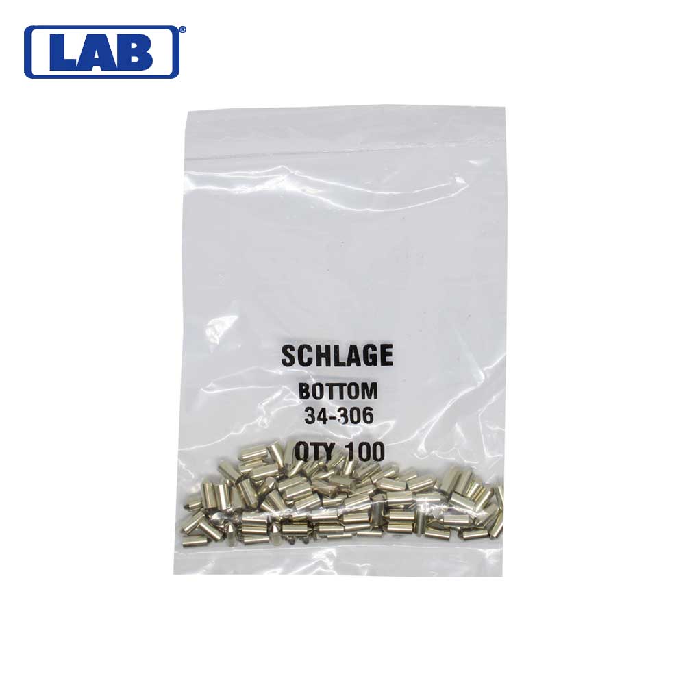 LAB - SCH34-306 - Schlage 6 Bottom Pin - Size .255 - Polybag 100 Pins
