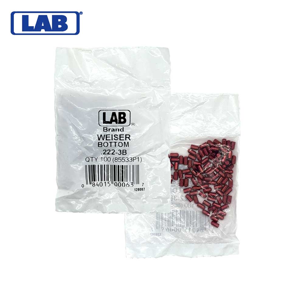 LAB - WEI8553-3 - Weiser 3 Bottom Pin - Size .222 - Polybag 100 Pins
