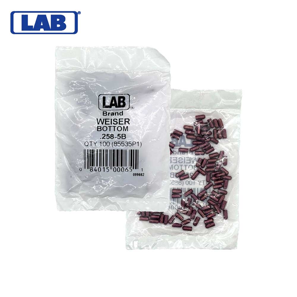 LAB - WEI8553-5 - Weiser 5 Bottom Pin - Size .258 - Polybag 100 Pins