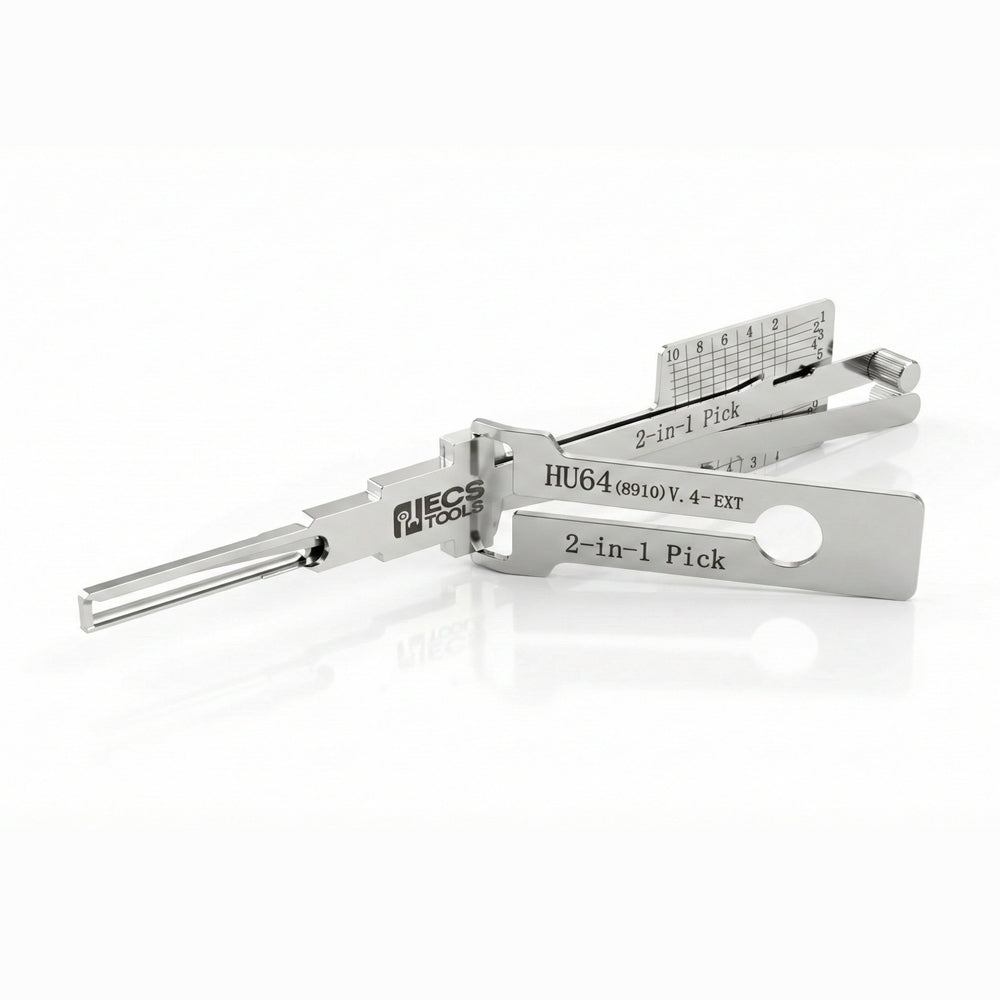 ECS TOOLS Lishi HU64+8910-AG 2-in-1 Pick and Decoder for Mercedes Benz AMG and S Class Vehicles