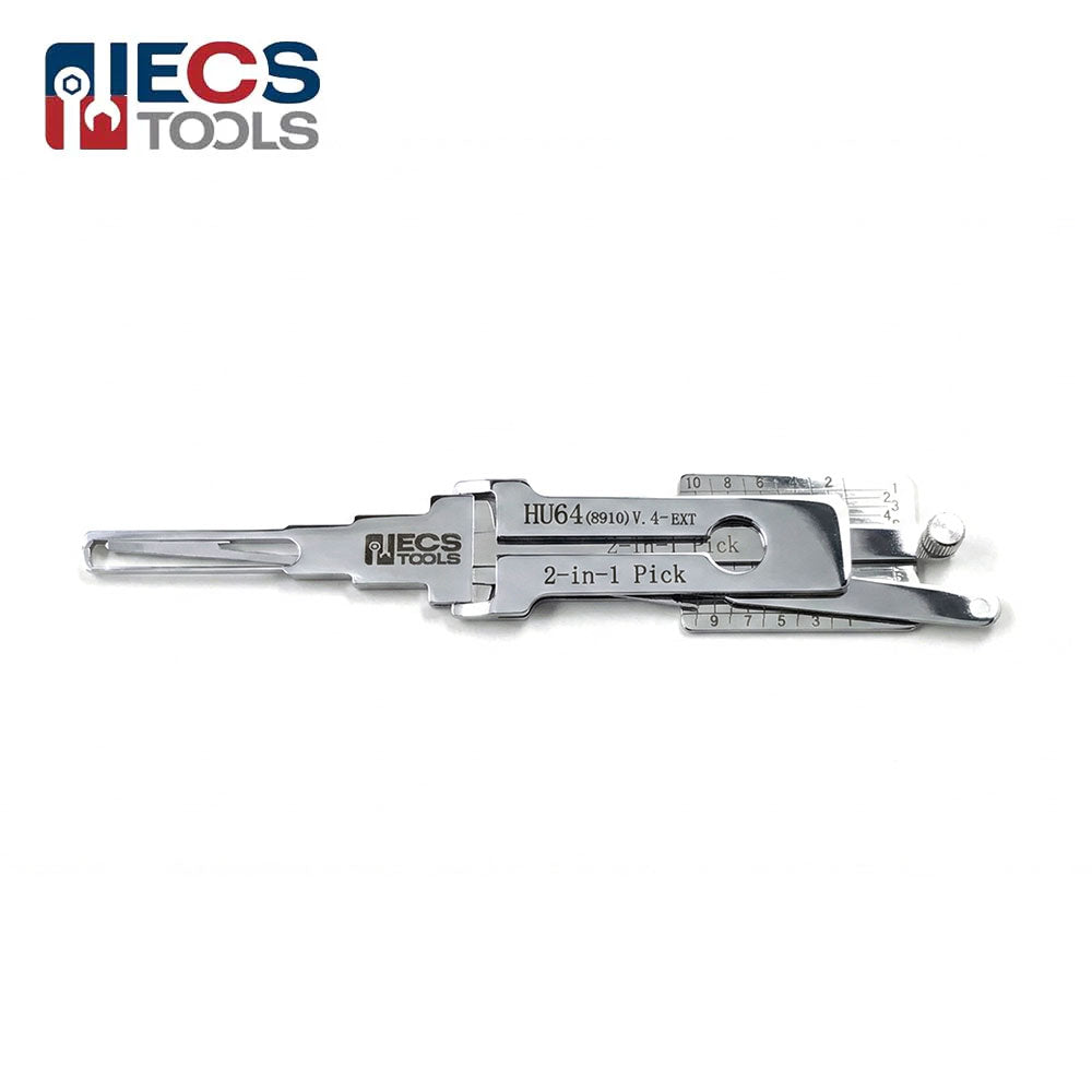 ECS TOOLS Lishi HU64+8910-AG 2-in-1 Pick and Decoder for Mercedes Benz AMG and S Class Vehicles
