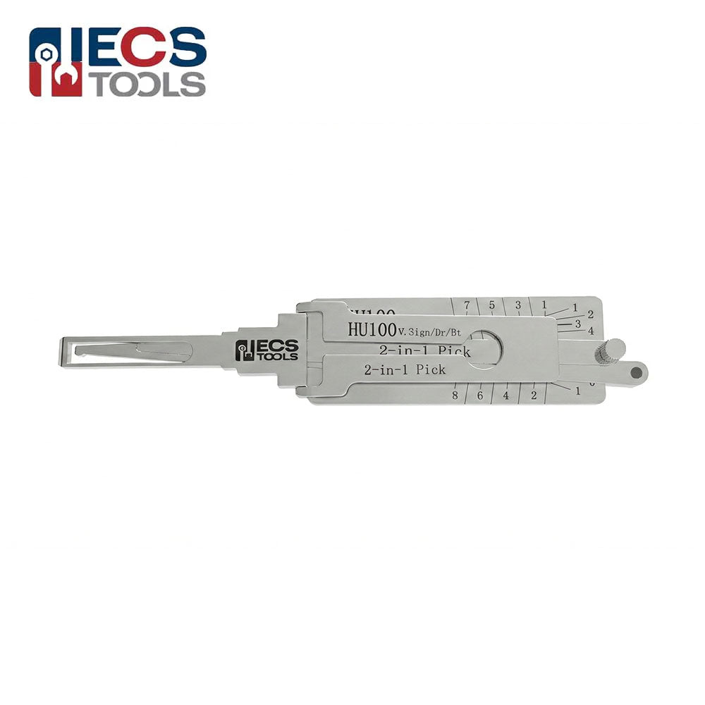 ECS TOOLS Lishi GM HU100 V.3 (8 Cuts) 2-in-1 Decoder and Pick