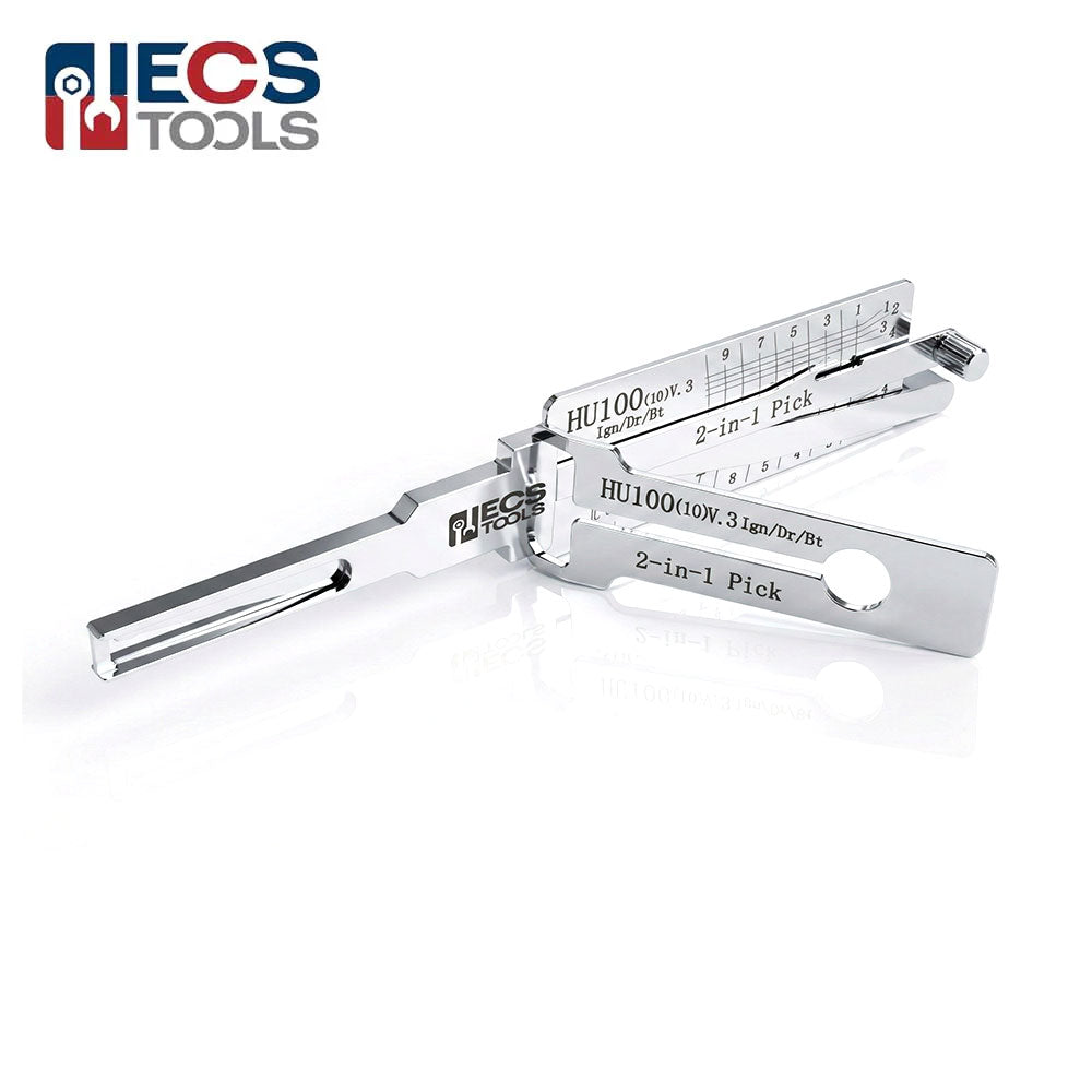 ECS TOOLS Lishi HU100(10) 10-Cut 2-in-1 Decoder and Pick