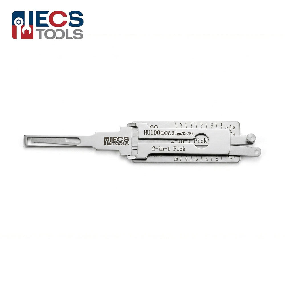 ECS TOOLS Lishi HU100(10) 10-Cut 2-in-1 Decoder and Pick