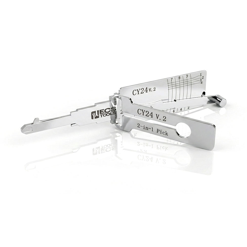 ECS TOOLS Lishi CY24 V.2 2-in-1 Decoder and Pick for Chrysler Mitsubishi