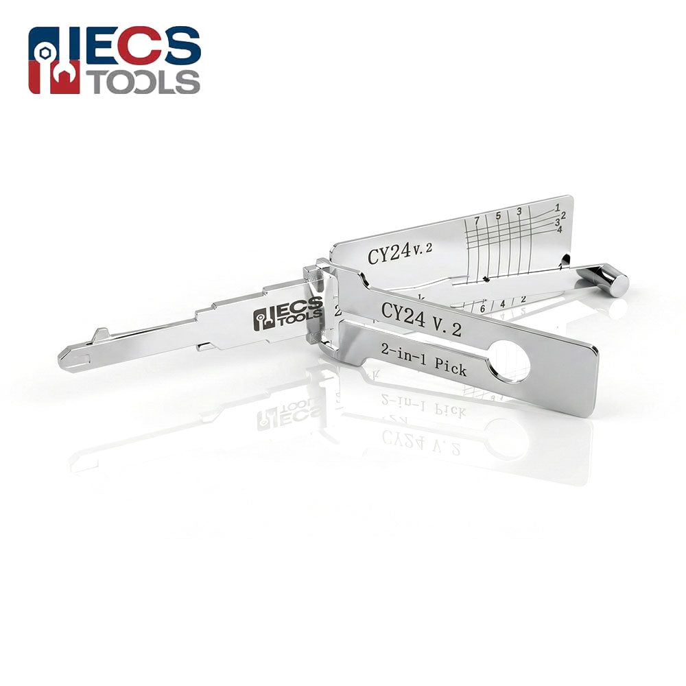 ECS TOOLS Lishi CY24 V.2 2-in-1 Decoder and Pick for Chrysler Mitsubishi