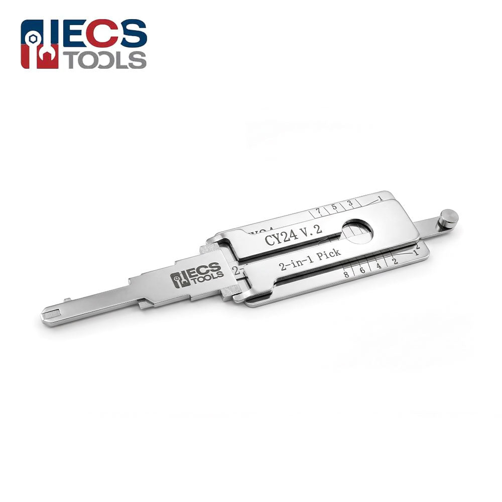 ECS TOOLS Lishi CY24 V.2 2-in-1 Decoder and Pick for Chrysler Mitsubishi