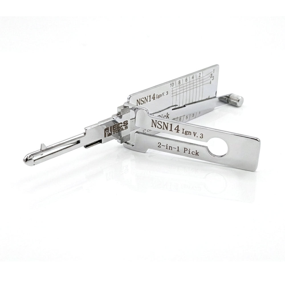 ECS TOOLS Lishi NSN14 Ign 2-in-1 Decoder and Pick for Nissan