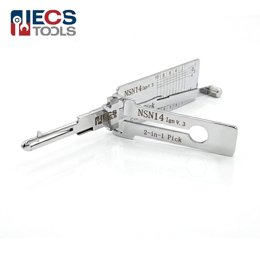 ECS TOOLS Lishi NSN14 Ign 2-in-1 Decoder and Pick for Nissan