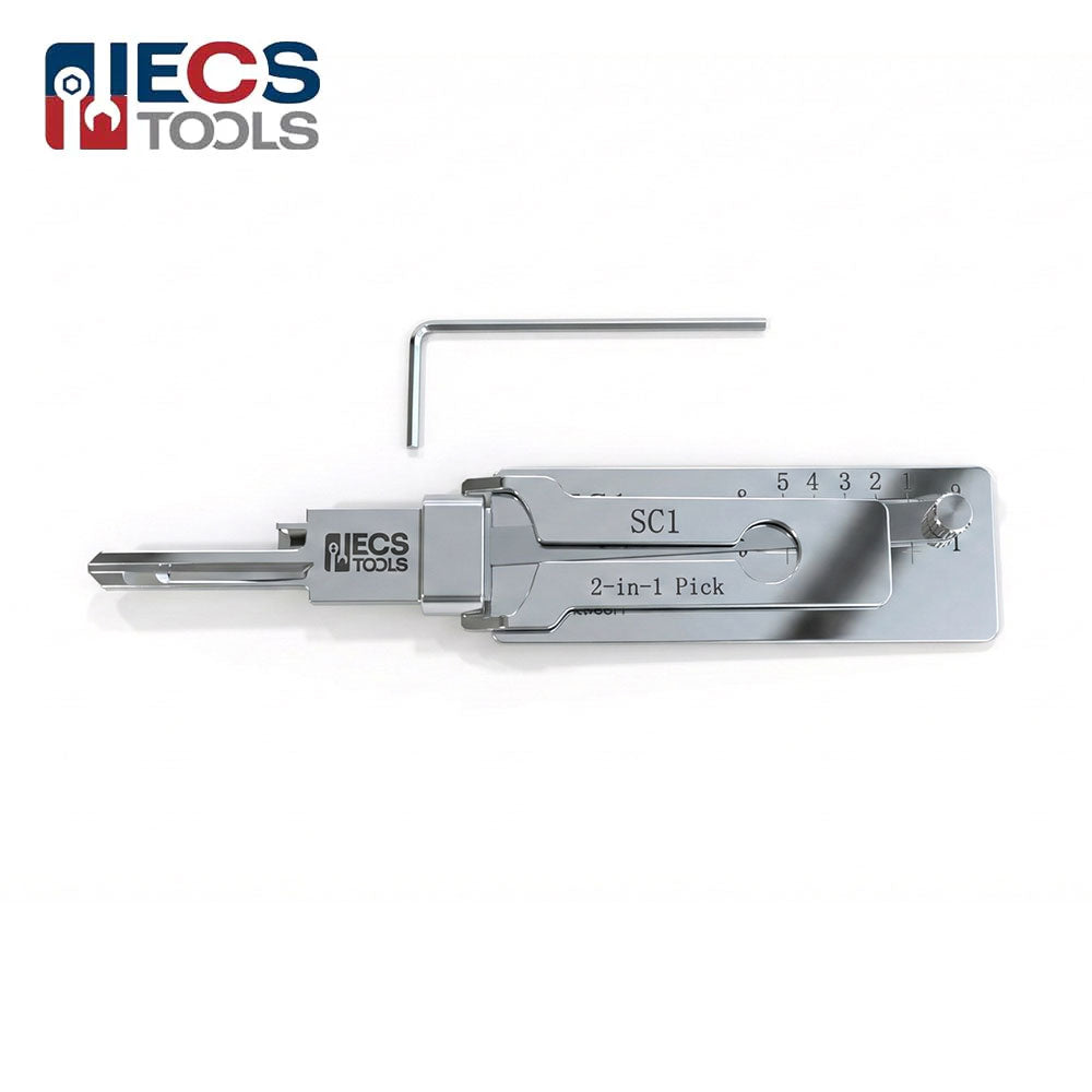ECS TOOLS Lishi 5Pin Schlage Anti Glare 2-in-1 Pick and Decoder Residential SC1