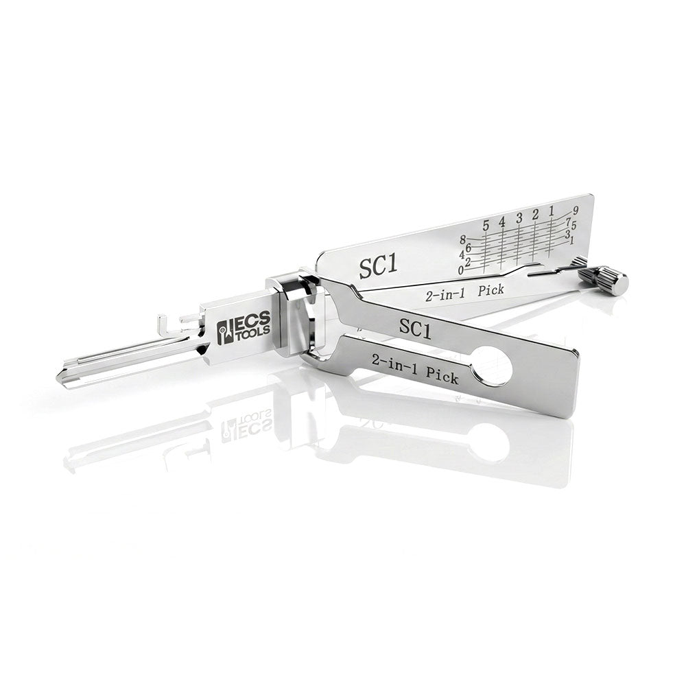 ECS TOOLS Lishi 5Pin Schlage Anti Glare 2-in-1 Pick and Decoder Residential SC1