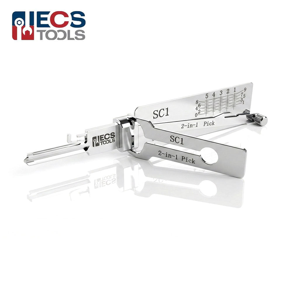 ECS TOOLS Lishi 5Pin Schlage Anti Glare 2-in-1 Pick and Decoder Residential SC1