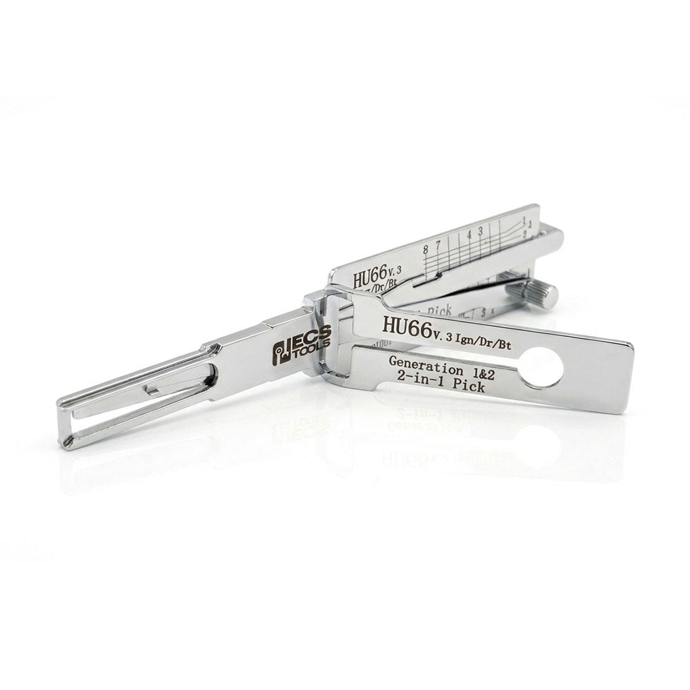 ECS TOOLS Lishi Volkswagen Audi HU66 V.3 2-in-1 Decoder and Pick