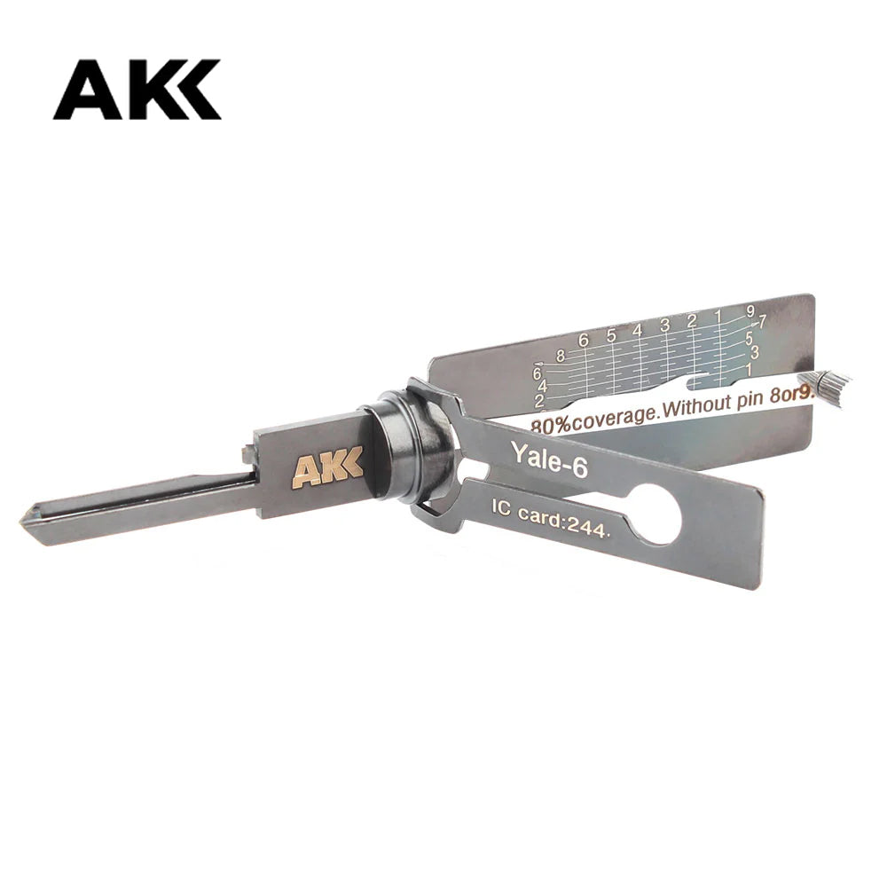 Genuine AKK Lishi Yale-6 (6-Pin) 2-IN-1 Pick for Yale Door Locks