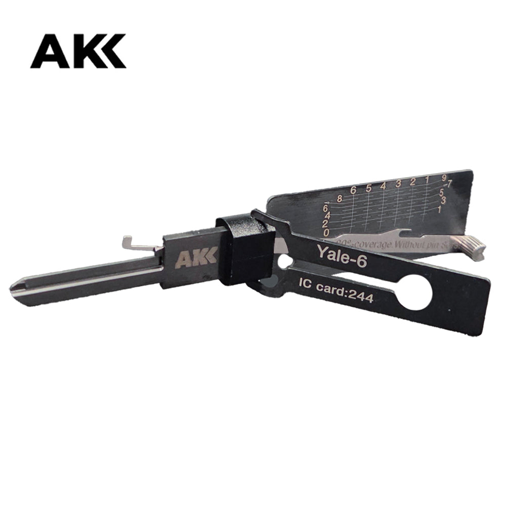 Genuine AKK Lishi Yale-6 (6-Pin) 2-IN-1 Pick for Yale Door Locks