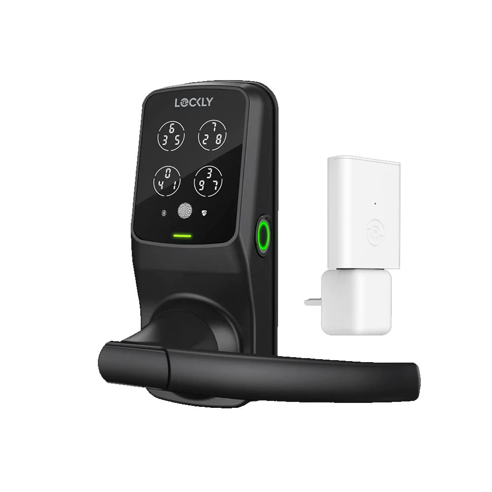 Lockly - PGD628W - Wi-Fi Enabled Lever Set - Fingerprint Biometric - Remote App Control - Keypad - Secure Pro Latch Edition