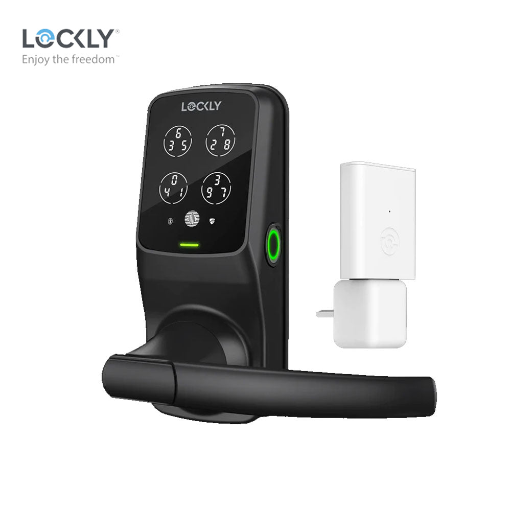 Lockly - PGD628W - Wi-Fi Enabled Lever Set - Fingerprint Biometric - Remote App Control - Keypad - Secure Pro Latch Edition