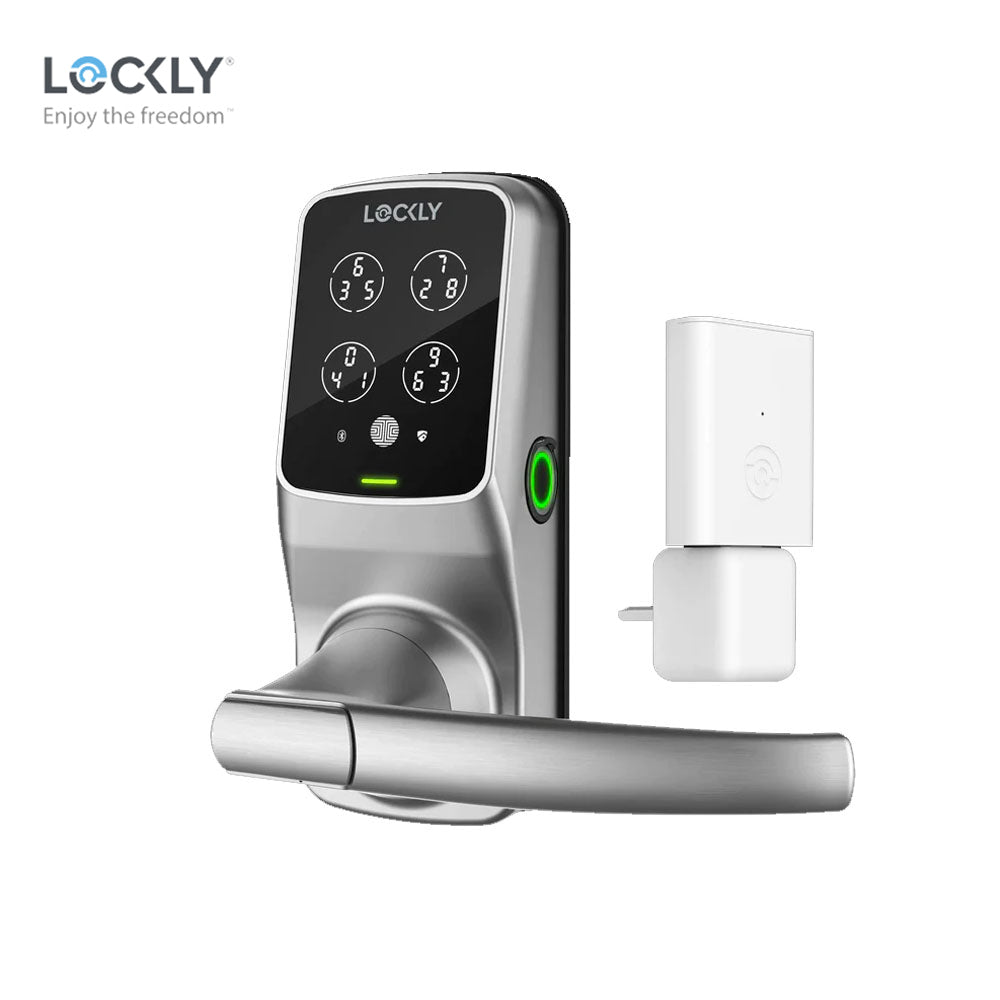 Lockly - PGD628W - Wi-Fi Enabled Lever Set - Fingerprint Biometric - Remote App Control - Keypad - Secure Pro Latch Edition