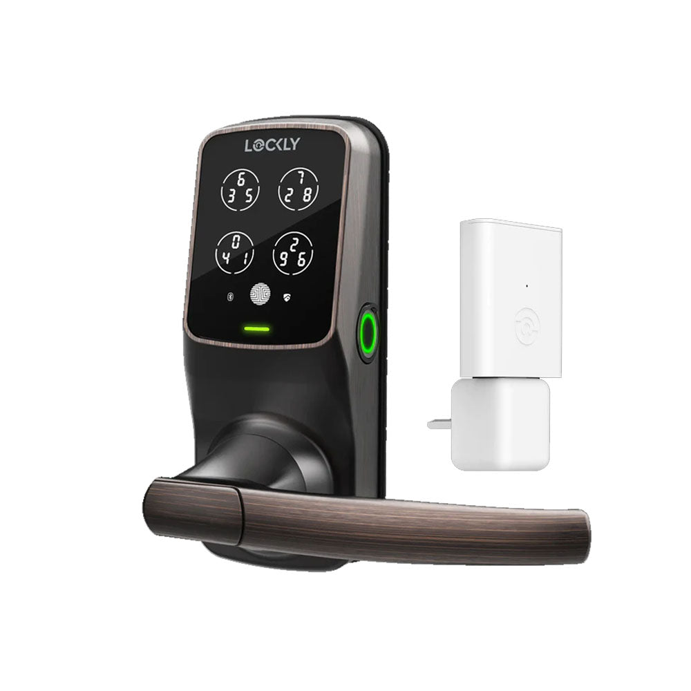 Lockly - PGD628W - Wi-Fi Enabled Lever Set - Fingerprint Biometric - Remote App Control - Keypad - Secure Pro Latch Edition