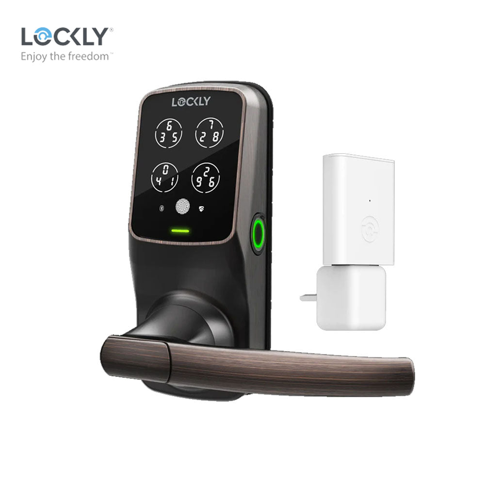 Lockly - PGD628W - Wi-Fi Enabled Lever Set - Fingerprint Biometric - Remote App Control - Keypad - Secure Pro Latch Edition
